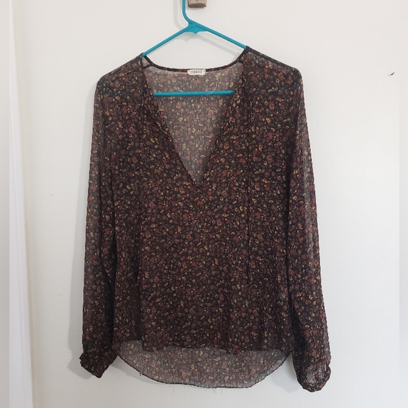 L'AGENCE Tie Neck floral Blouse - Picture 1 of 7